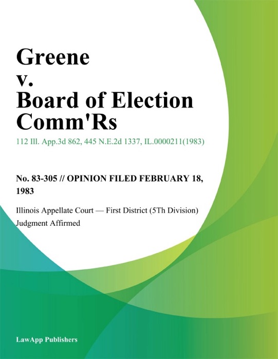 Greene v. Board of Election Comm'Rs