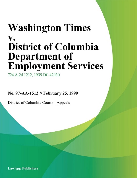 Washington Times v. District of Columbia Department of Employment Services