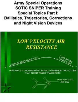 Read: Army Special Operations SOTIC SNIPER Training Special Topics Part I: Ballistics, Trajectories, Corrections and Night Vision Devices Book