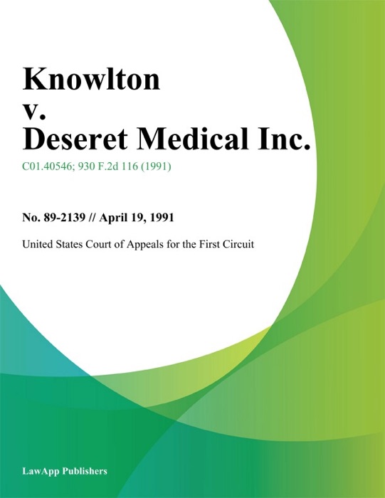 Knowlton v. Deseret Medical Inc.