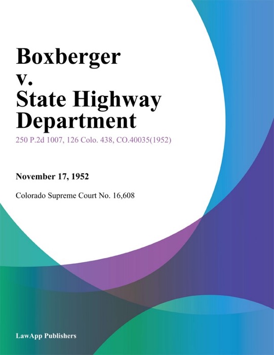 Boxberger v. State Highway Department