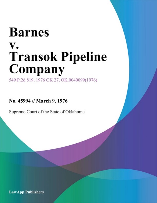 Barnes v. Transok Pipeline Company