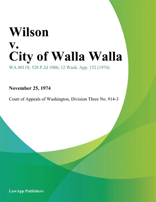 Wilson v. City of Walla Walla