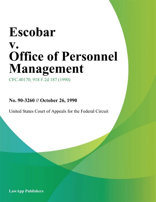 Escobar v. office of Personnel Management