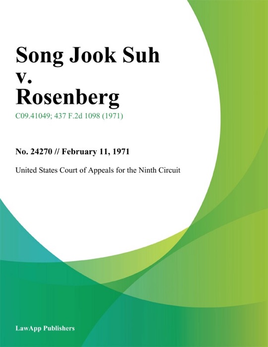 Song Jook Suh v. Rosenberg