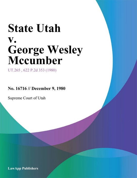 State Utah v. George Wesley Mccumber