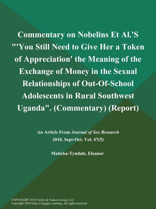 Commentary on Nobelins Et Al.'S 