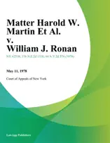 Matter Harold W. Martin Et Al. v. William J. Ronan