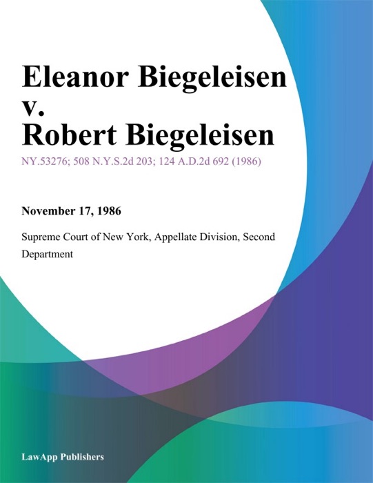 Eleanor Biegeleisen v. Robert Biegeleisen
