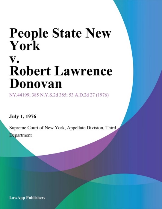 People State New York v. Robert Lawrence Donovan