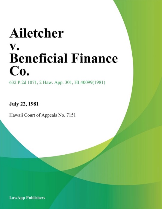 Ailetcher V. Beneficial Finance Co.