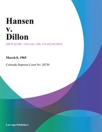 Hansen v. Dillon - Colorado Supreme Court
