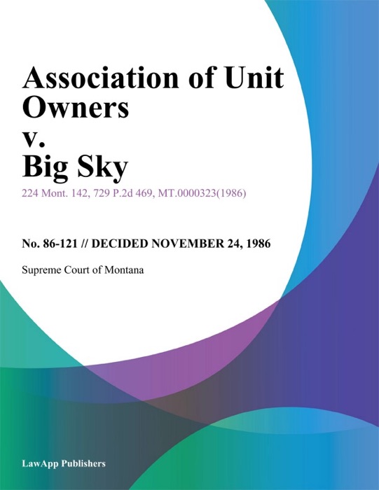 Association of Unit Owners v. Big Sky