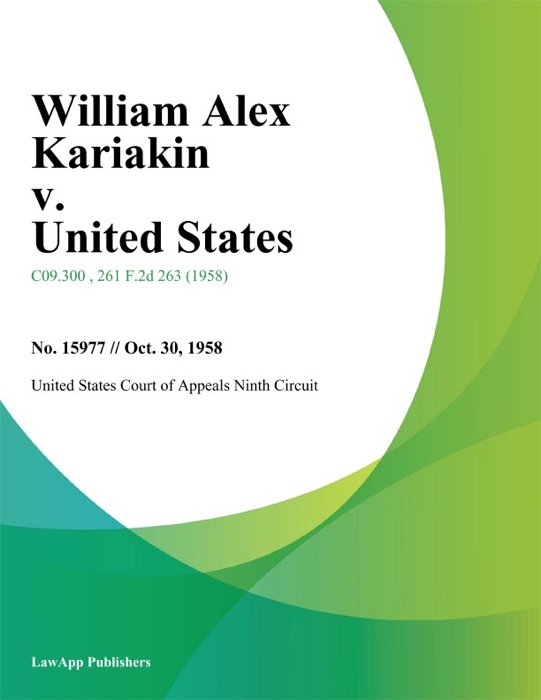 William Alex Kariakin v. United States