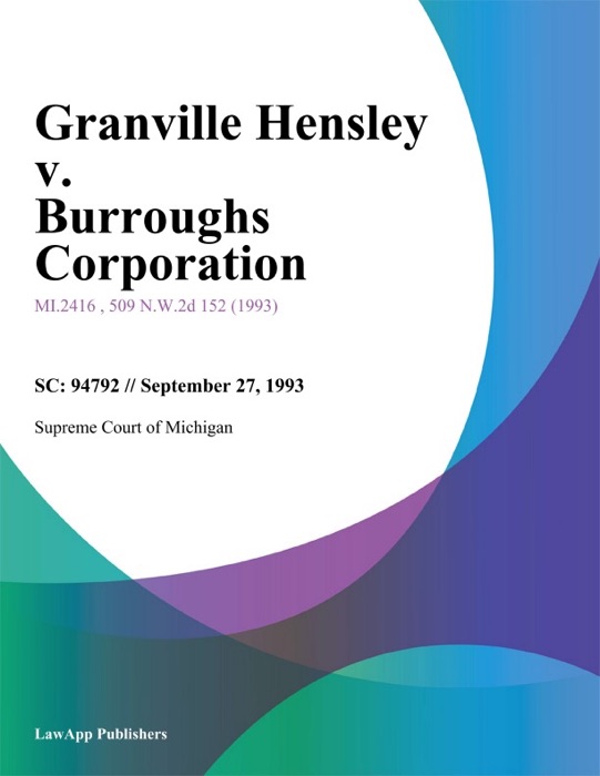 Granville Hensley v. Burroughs Corporation