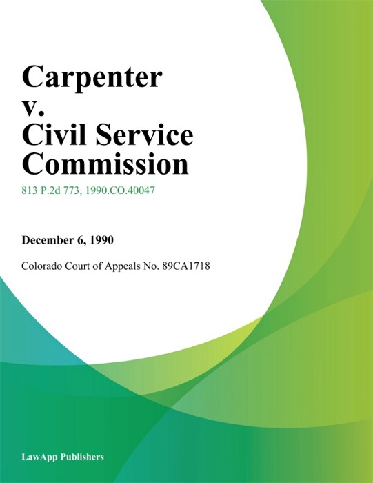Carpenter v. Civil Service Commission