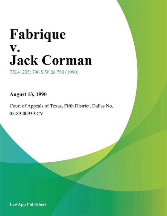 Fabrique v. Jack Corman
