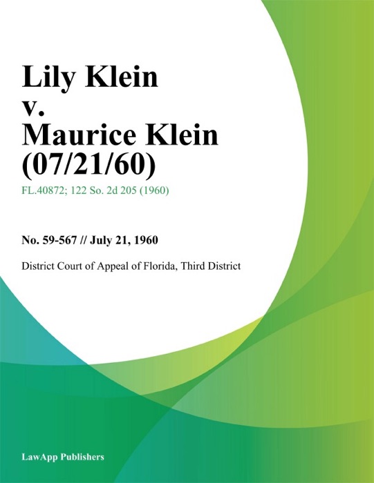 Lily Klein v. Maurice Klein