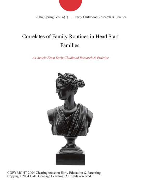 Correlates of Family Routines in Head Start Families.