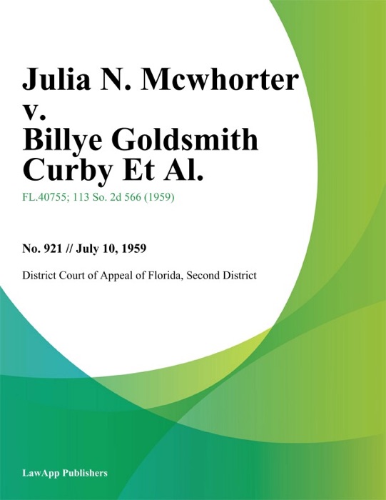 Julia N. Mcwhorter v. Billye Goldsmith Curby Et Al.