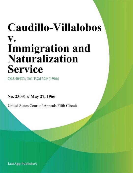 Caudillo-Villalobos v. Immigration and Naturalization Service
