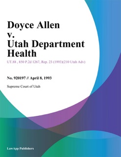 Doyce Allen v. Utah Department Health by Supreme Court of Wisconsin
