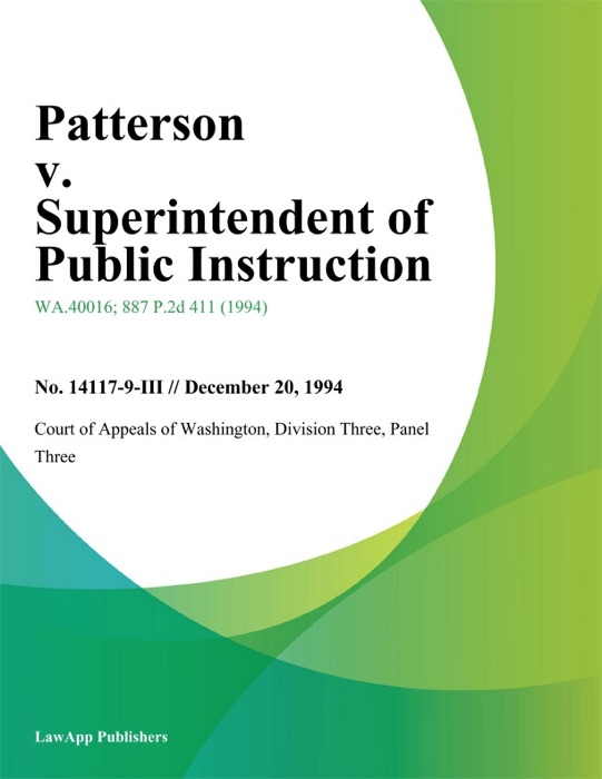 Patterson V. Superintendent Of Public Instruction