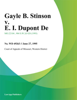 Western District Court of Appeals of Missouri - Gayle B. Stinson v. E. I. Dupont De artwork