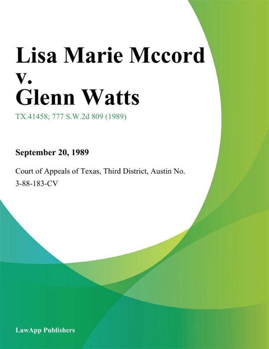 Lisa Marie Mccord v. Glenn Watts