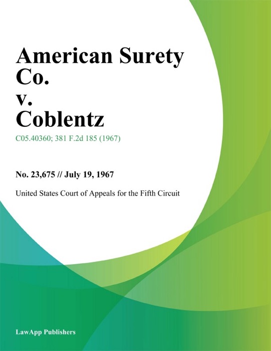 American Surety Co. v. Coblentz