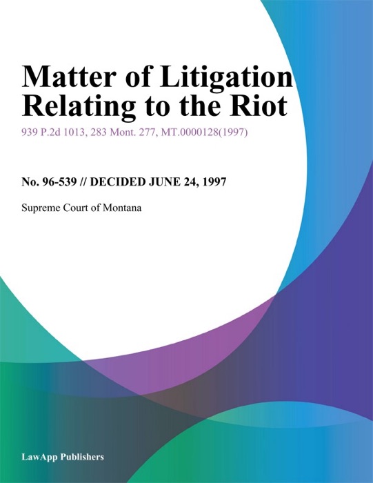 Matter of Litigation Relating To the Riot