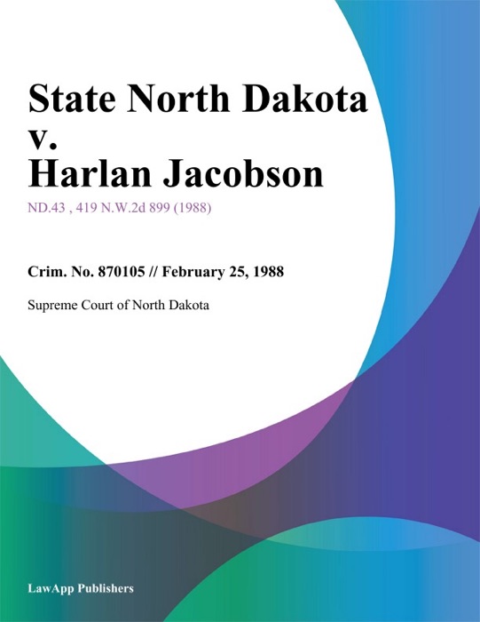 State North Dakota v. Harlan Jacobson