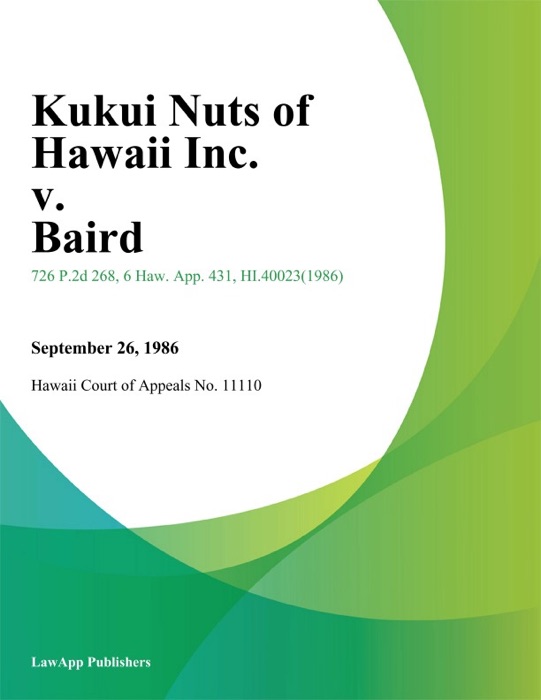 Kukui Nuts Of Hawaii Inc. V. Baird
