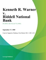 Kenneth R. Warner v. Riddell National Bank