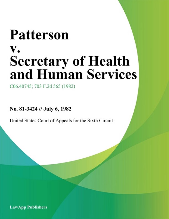 Patterson v. Secretary of Health and Human Services