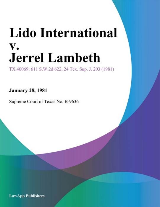 Lido International v. Jerrel Lambeth