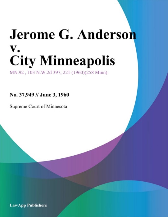 Jerome G. anderson v. City Minneapolis