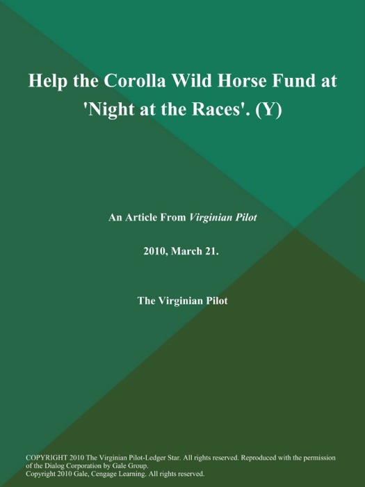 Help the Corolla Wild Horse Fund at 'Night at the Races' (Y)