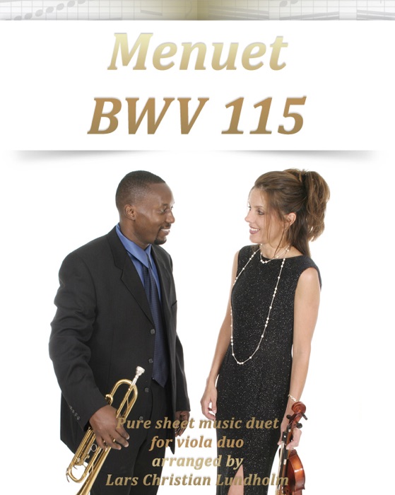 Menuet BWV 115 Pure Sheet Music Duet For Viola Duo Arranged By Lars Christian Lundholm