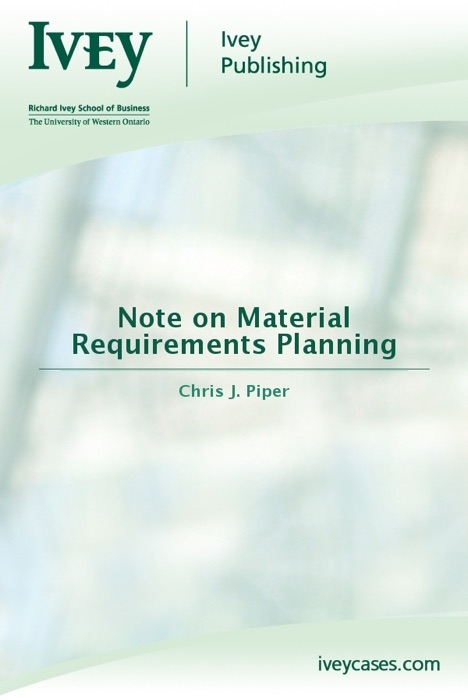 Note on Material Requirements Planning