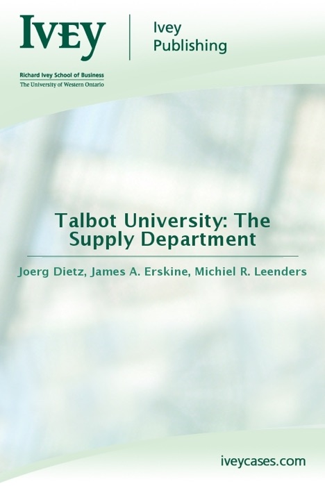 Talbot University: The Supply Department