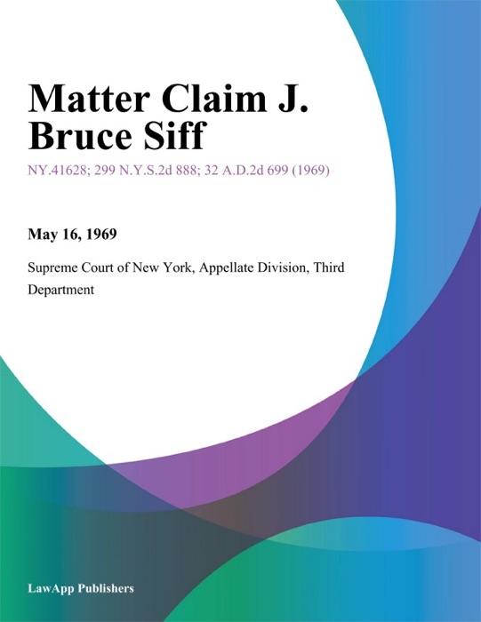 Matter Claim J. Bruce Siff