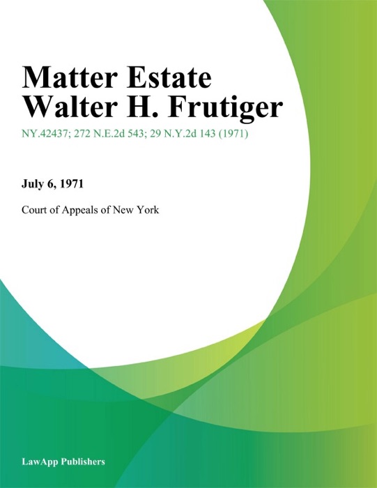 Matter Estate Walter H. Frutiger