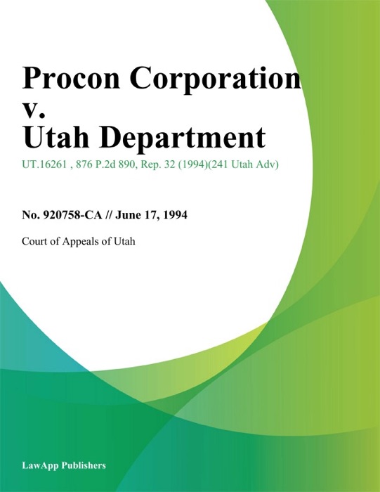 Procon Corporation v. Utah Department