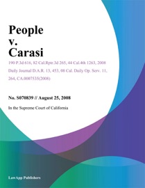 People V. Carasi - In the Supreme Court of California