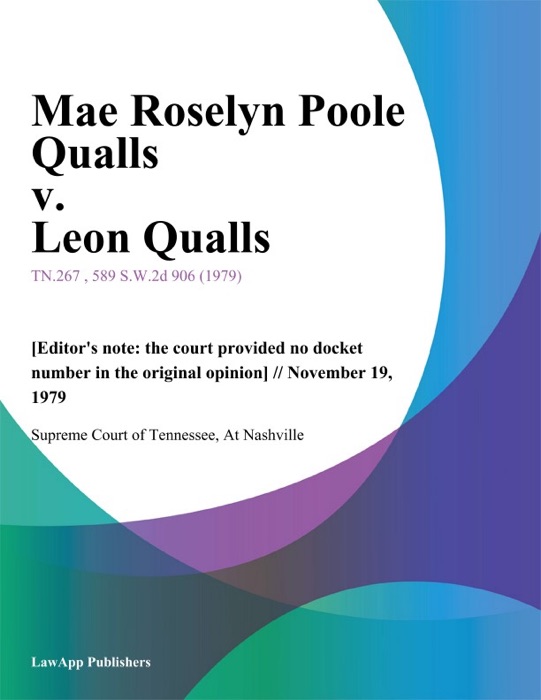 Mae Roselyn Poole Qualls v. Leon Qualls