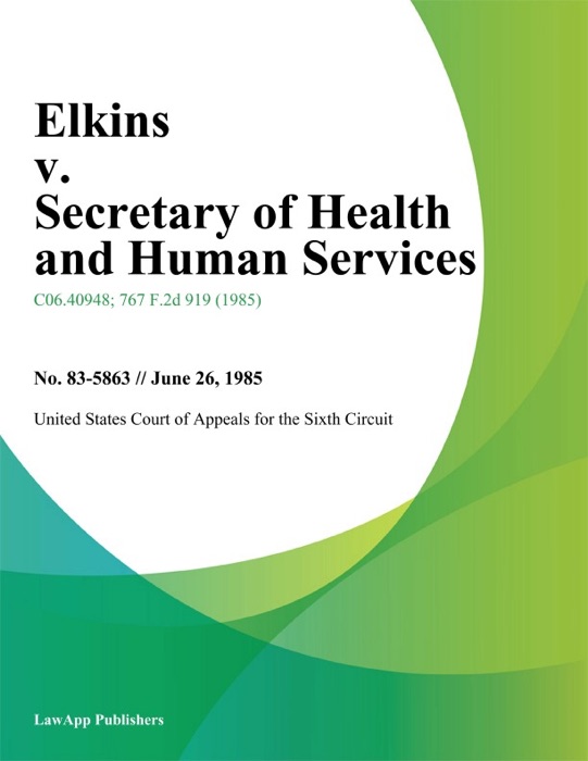 Elkins v. Secretary of Health and Human Services