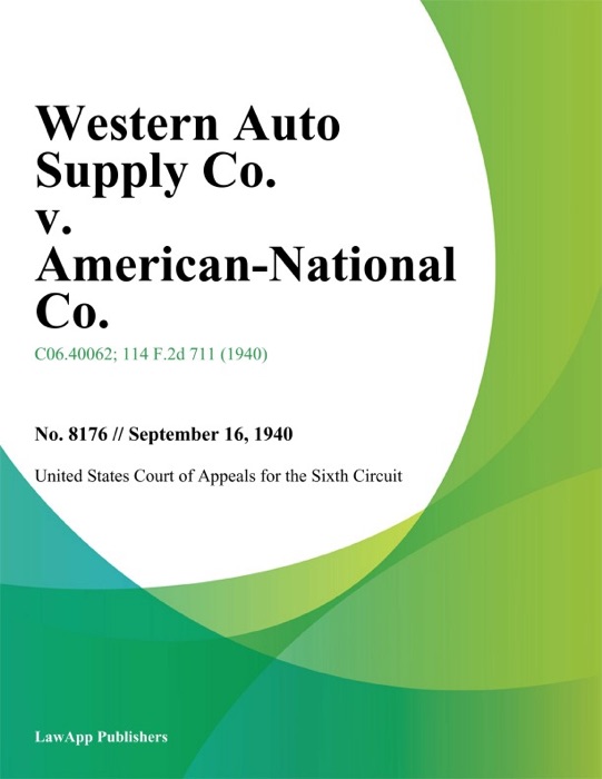 Western Auto Supply Co. v. American-National Co.