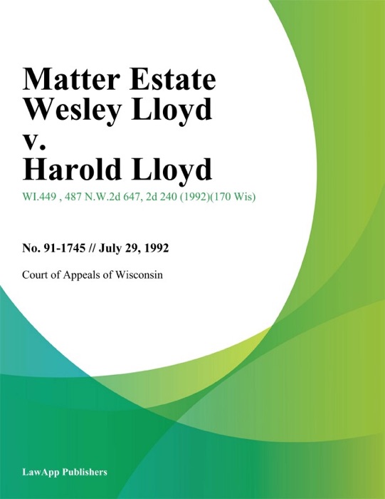 Matter Estate Wesley Lloyd v. Harold Lloyd