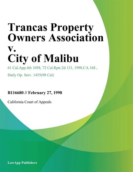 Trancas Property Owners Association v. City of Malibu